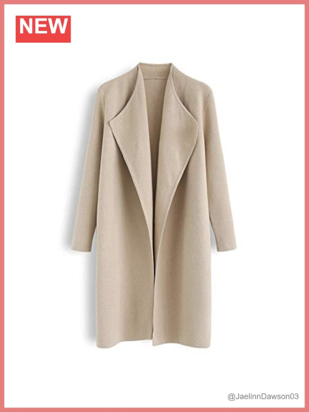 Open Front Knit Coat Cardigan Long Sleeve